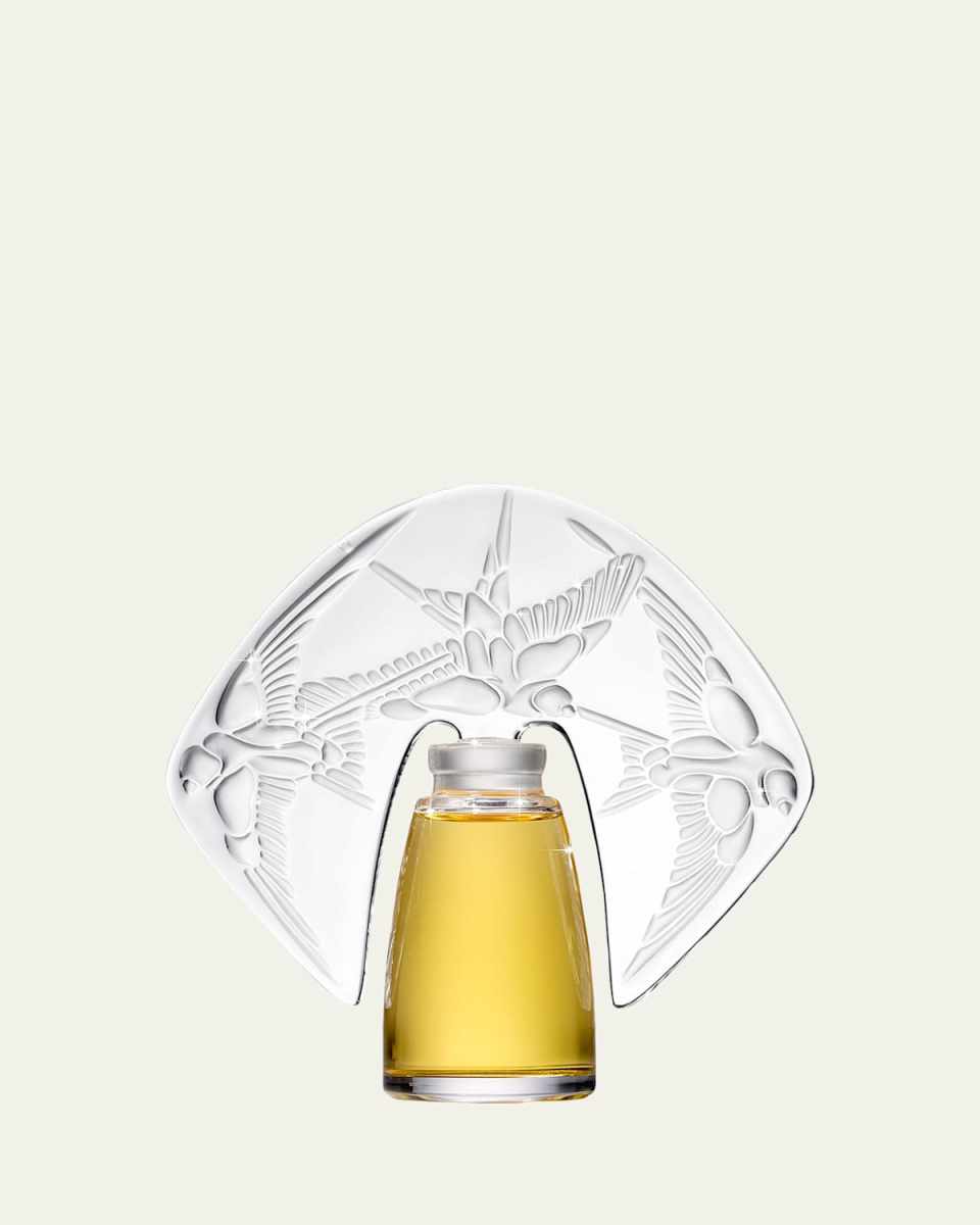 Amorem Rose Parfum presented in a Lalique Crystal Flacon, 1 oz. / 30 mL